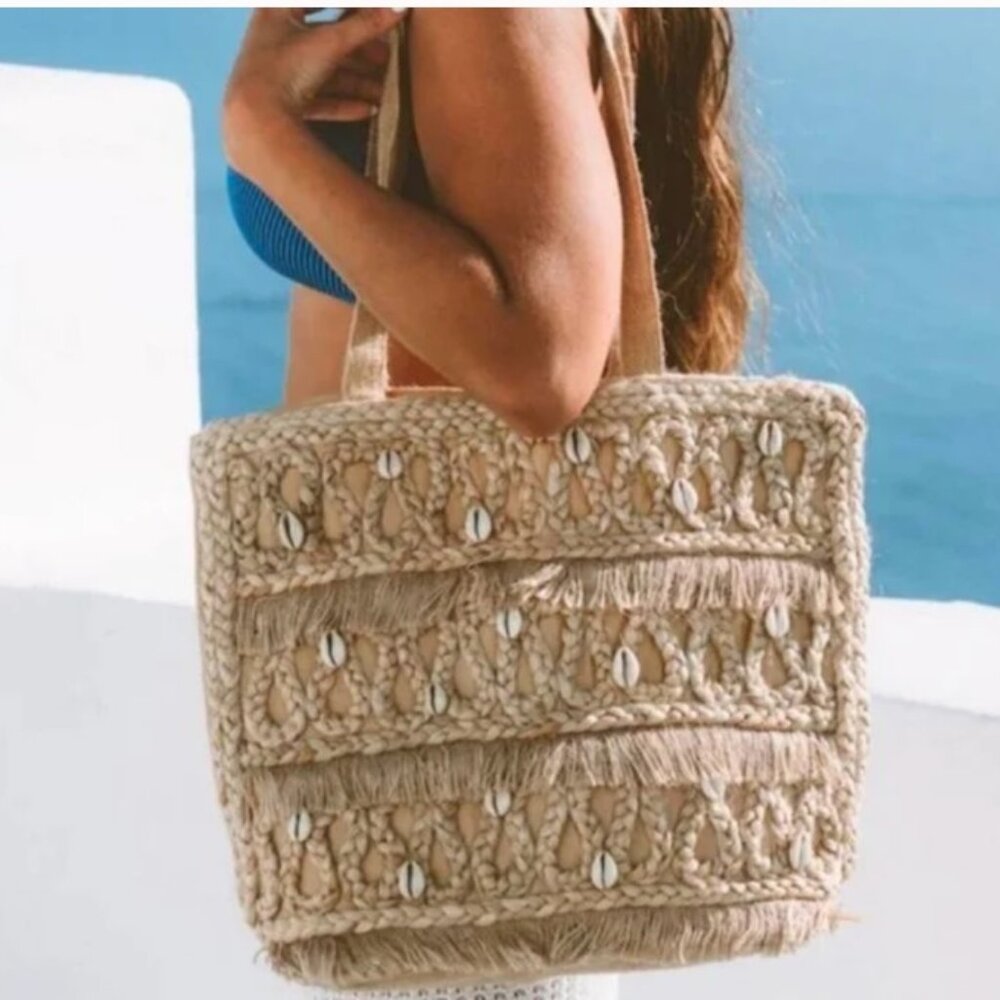 SALT + UMBER - Isla Jute Seashell Tote